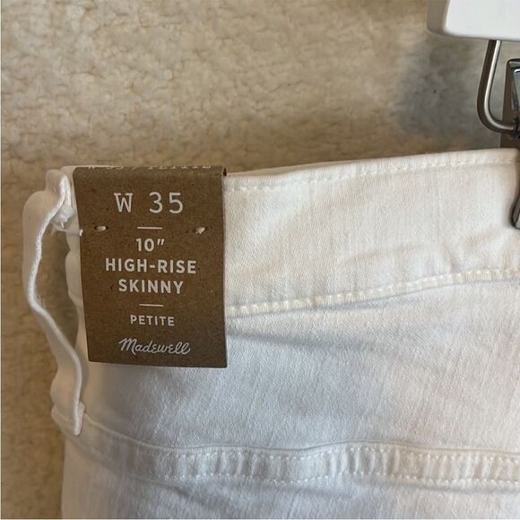 Madewell High‎ Rise Skinny Jeans Step Hem Womens Size 35 Petite White - Picture 11 of 12